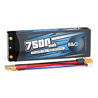 Аккумулятор Li-po B&C 7500 MAH 7.6v (2s HV), 120C, 4mm + XT60, Hardcase