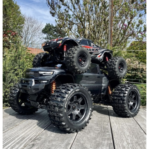 Колеса в сборе (2шт) Louise RC MFT X-PIONEER для автомоделей Traxxas X-Maxx 1/5, черные диски, HEX: 24мм фото 5