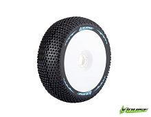 Колеса в сборе (2шт) Louise RC B-TURBO SOFT для автомоделей багги 1/8 масштаба, белые диски, HEX: 17мм