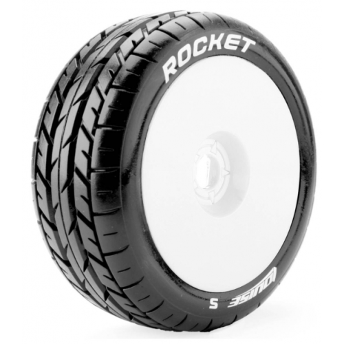 Колеса в сборе (2шт) Louise RC B-ROCKET SOFT для автомоделей багги 1/8 масштаба, белые диски, HEX: 17мм