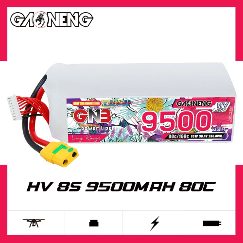 Аккумулятор LiPo GAONENG GNB 9500mAh HV 8S 30.4V 80C XT90S