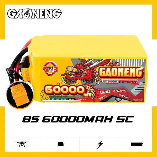 Аккумулятор Li-po Gaoneng GNB Semi Solid State Li-ion Battery 310WH/kg 60000mah 8S2P 29.6V 5C 1776WH 157*90*217mm XT90