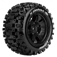 Колеса в сборе (2шт) Louise RC MFT X-UPHILL для автомоделей Traxxas X-Maxx 1/5, черные диски, HEX: 24мм
