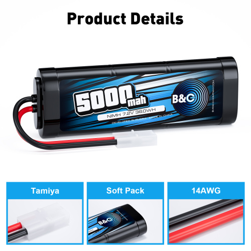 Аккумулятор NiMH B&C 6-Cells 5000 MAH 7.2V , Tamiya фото 3