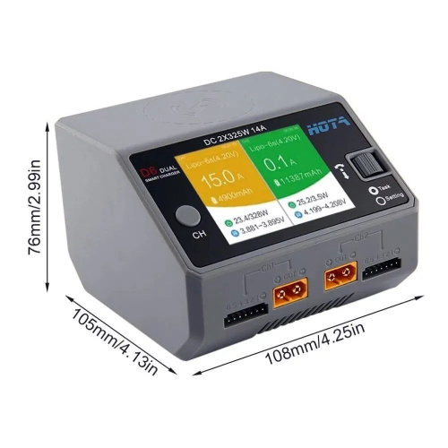 Зарядное-разрядное устройство HOTA D6 для LiPo аккумуляторов FPV (Серый цвет) фото 6