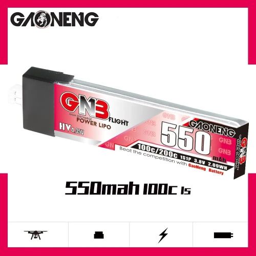 Аккумулятор Li-po Gaoneng GNB 550mah 1S1P 3.8V HV 100C 6x18x65mm PLASTIC HEAD