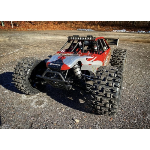 Колеса в сборе (2шт) Louise RC MFT X-PIONEER для автомоделей Arrma Kraton 1/5 8S, черные диски, HEX: 24мм фото 3