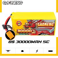 Аккумулятор Li-po Gaoneng GNB Semi Solid State Li-ion Battery 310WH/kg 30000mah 8S1P 29.6V 5C 888WH 80*90*210mm XT90
