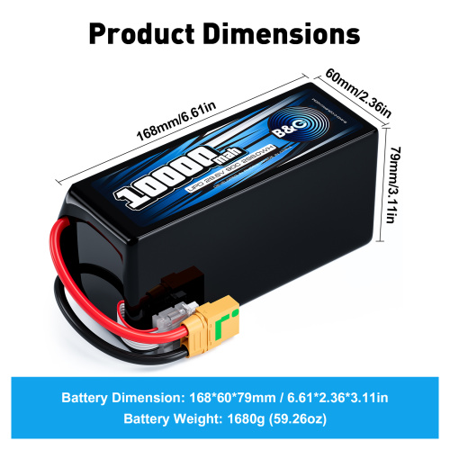 Аккумулятор Li-po B&C 10000 MAH 29.6V (8s) 90C, XT90S, Soft case (Для дронов) фото 2