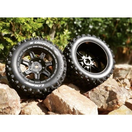 Колеса в сборе (2шт) Louise RC MFT X-UPHILL для автомоделей Traxxas X-Maxx 1/5, черные диски, HEX: 24мм фото 5