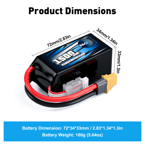 Аккумулятор Li-po B&C 1500 MAH 14.8v (4s) 120C, XT60, Soft case фото 3