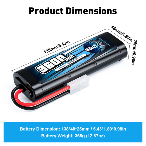 Аккумулятор NiMH B&C 6-Cells 3600 MAH 7.2V , Tamiya фото 2