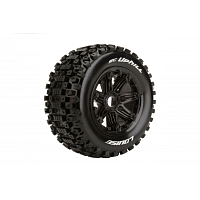 Колеса в сборе (2шт) Louise RC SC-UPHILL SPORT для автомоделей шорт-корс траков 1/5 масштаба, черные диски, HEX: 24мм