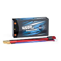Аккумулятор Li-po B&C 4500 MAH 7.4v (2s) 90С, 4мм + T-Plug (Short pack), Hardcase