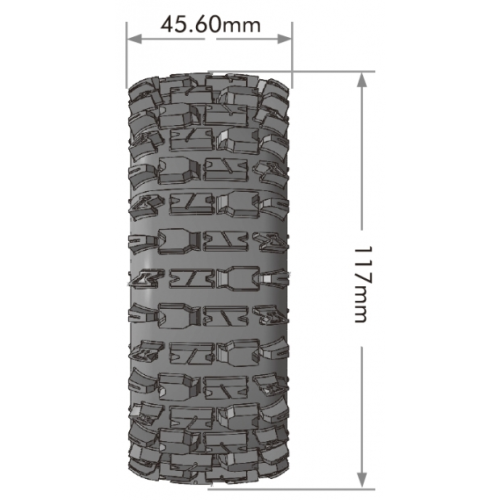 Колеса в сборе (2шт) Louise RC MFT B-PIONEER SOFT для автомоделей багги 1/8 масштаба, черные диски, HEX: 17мм фото 2