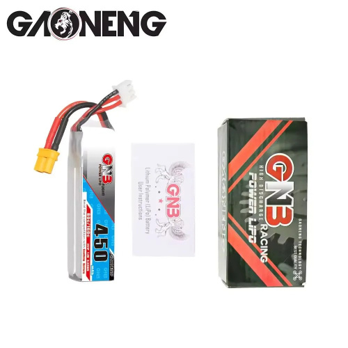 Аккумулятор Li-po Gaoneng GNB 450mah 2S1P 7.4V 80C 14x18x63mm XT30 фото 5