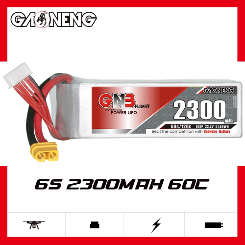 Аккумулятор LiPo GAONENG GNB 2300mAh 6S1P 22.2V 60C 110х34х48mm XT90S
