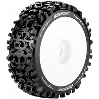 Колеса в сборе (2шт) Louise RC B-PIONEER SOFT для автомоделей багги 1/8 масштаба, белые диски, HEX: 17мм