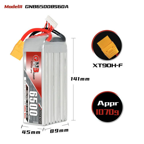Аккумулятор LiPo GAONENG GNB 6500mAh 8S 29.6V 60C XT90 фото 2