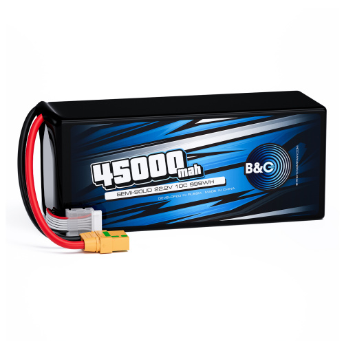 Аккумулятор Semi-Solid (Li-po) B&C 45000 MAH 22.2V (6s) 10C, XT90S, Soft case
