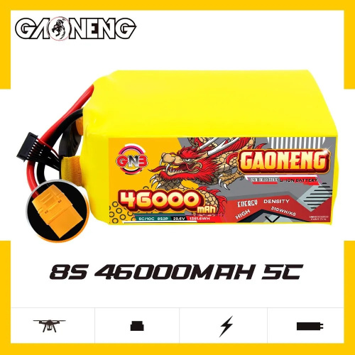 Аккумулятор Li-po Gaoneng GNB Semi Solid State Li-ion Battery 310WH/kg 46000mah 8S2P 29.6V 5C 1361.6WH 158*78*202mm XT90