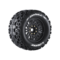 Колеса в сборе (2шт) Louise RC MFT ST-UPHILL SPORT для автомоделей монстр трак, трагги 1/8 масштаба, черные диски, HEX: 17мм
