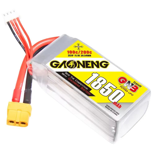 Аккумулятор Li-po GNB 1850mah 3S1P 11.1V 100C 29x34x75mm XT60 фото 3