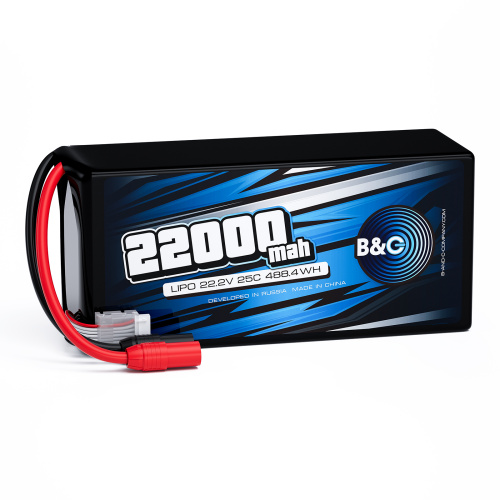 Аккумулятор Li-po B&C 22000 MAH 22.2V (6s) 25C, AS150, Soft case (для FPV-UAV дронов)