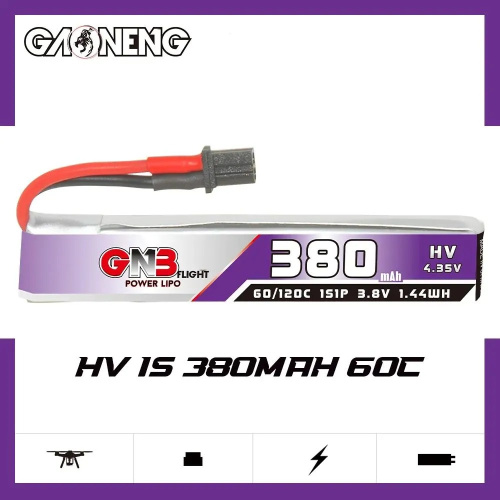 Аккумулятор Li-po Gaoneng GNB 380mah 1S1P 3.8V HV 60C 6.5x11x61mm