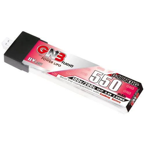 Аккумулятор Li-po Gaoneng GNB 550mah 1S1P 3.8V HV 100C 6x18x65mm PLASTIC HEAD фото 3