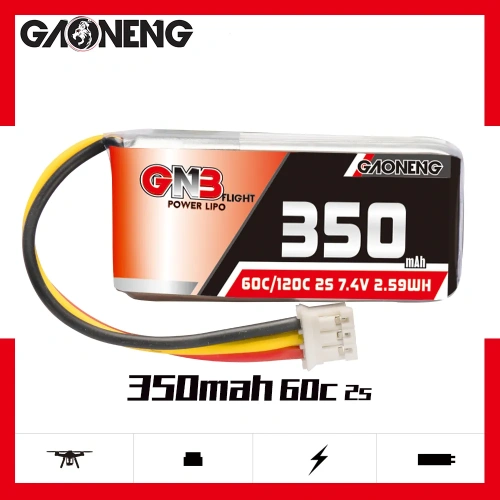 Аккумулятор Li-po GAONENG GNB 350mAh 2S1P 7.4V 60C LiPo Battery PH2.0 3Pin Connector