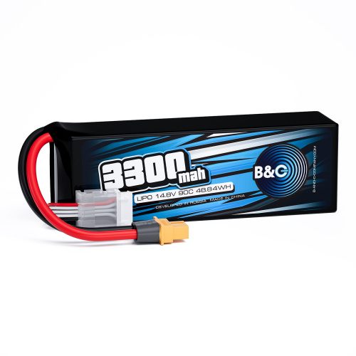 Аккумулятор Li-Po B&C 3300 MAH 14.8v (4s) 90C, XT60, Soft case
