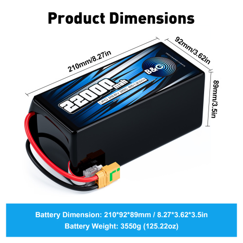 Аккумулятор Li-po B&C 22000 MAH 29.6V (8s) 25C, XT90S, Soft case (Для дронов) фото 2