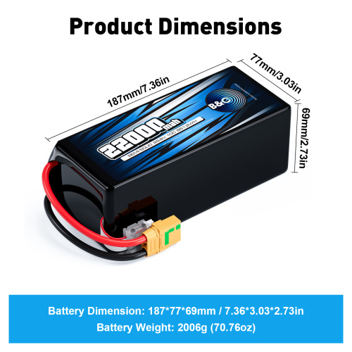 Аккумулятор Semi-Solid (Li-Po) B&C 22000 MAH 29.6V (8s) 10C, XT90S, Soft case фото 2