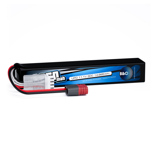 Аккумулятор для страйкбола Li-po B&C 1350 MAH 11.1V (3s) 30C, T-plug, Soft case
