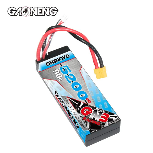 Аккумулятор Li-po Gaoneng GNB 5200MAH 7.4V 2S1P 90C 25.1x47x139mm XT60 фото 3