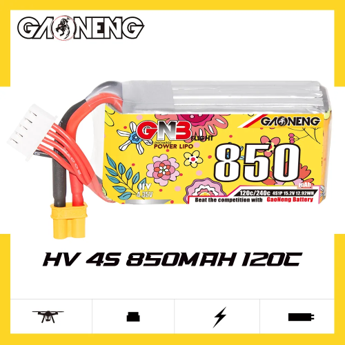 Аккумулятор LiPo GAONENG GNB LiHV 850mAh 4S 15.2V 120C XT30