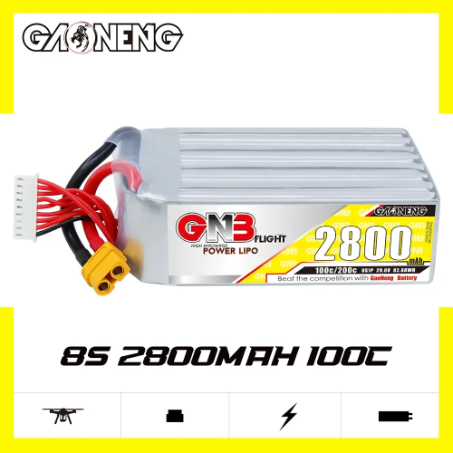 Аккумулятор LiPo GAONENG GNB 2800mAh 8S1P 29.6V 100C 113х35х69mm XT90S