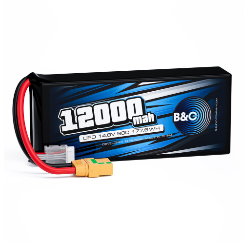 Аккумулятор Li-po B&C 12000 MAH 14.8V (4s) 90C, XT90S, Soft case
