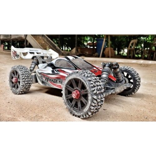 Колеса в сборе (2шт) Louise RC B-PIONEER SOFT для автомоделей багги 1/8 масштаба, черные диски, HEX: 17мм фото 3