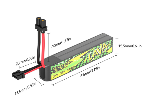 Аккумуляторы Li-po BetaFPV LAVA II 680mAh 2S 7.6V HV 95C XT30 (Набор 2 штуки) фото 2