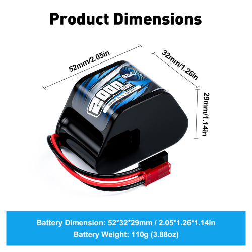 Аккумулятор NiMH B&C 5-Cells 2000 MAH 6.0V , JST + Futaba фото 2