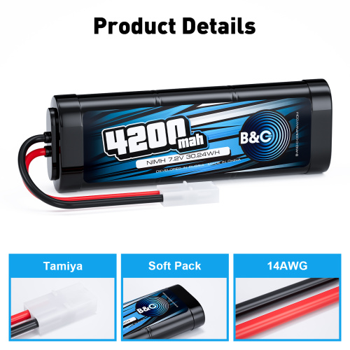 Аккумулятор NiMH B&C 6-Cells 4200 MAH 7.2V, Tamiya фото 3