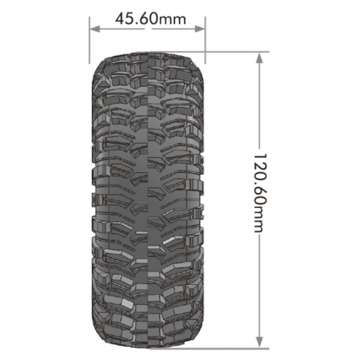 Колеса в сборе (2шт) Louise RC CR-SIXGEAR 1.9 SUPER SOFT для автомоделей краулер-трофи 1/10 масштаба, черные диски, HEX: 12мм фото 2