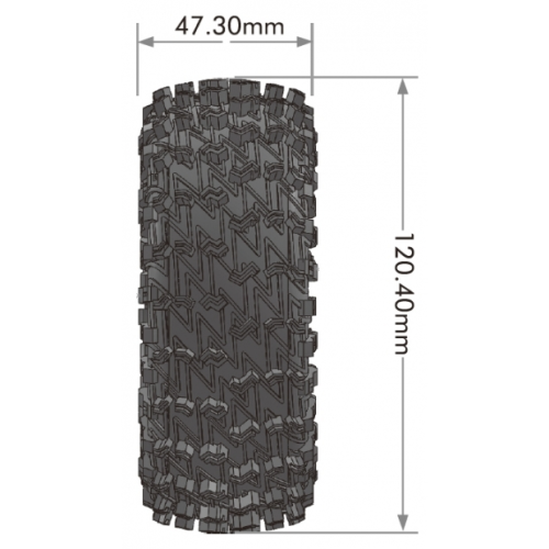 Колеса в сборе (2шт) Louise RC CR-ENDURO 1.9 SUPER SOFT для автомоделей краулер-трофи 1/10 масштаба, черные диски, HEX: 12мм фото 2