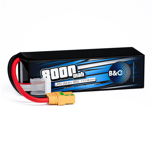 Аккумулятор Li-po B&C 8000 MAH 22.2V (6s) 90C, XT90, Soft case (для FPV дронов)