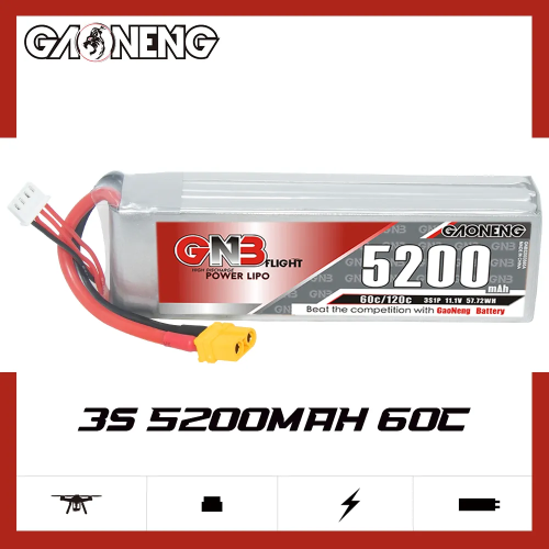 Аккумулятор LiPo GAONENG GNB 5200mAh 3S1P 11.1V 60C 139х44х30mm XT60
