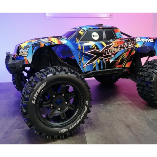 Колеса в сборе (2шт) Louise RC MFT X-PIONEER для автомоделей Traxxas X-Maxx 1/5, черные диски, HEX: 24мм фото 3