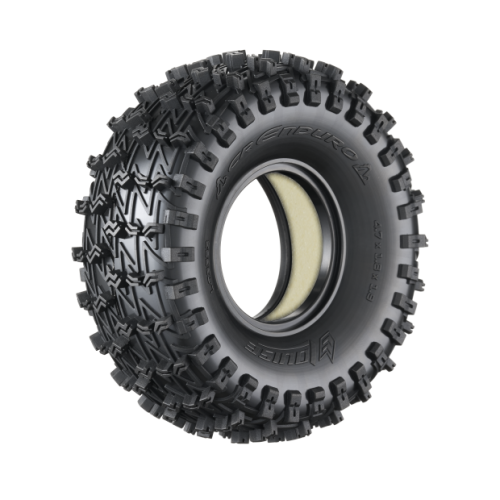 Колеса в сборе (2шт) Louise RC CR-ENDURO 1.9 SUPER SOFT для автомоделей краулер-трофи 1/10 масштаба, черные диски, HEX: 12мм фото 3
