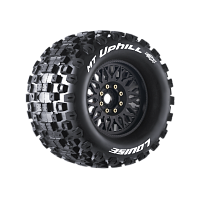 Колеса в сборе (2шт) Louise RC MFT MT-UPHILL SPORT для автомоделей монстр трак, трагги 1/8 масштаба, черные диски, HEX: 17мм